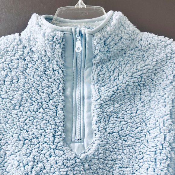 Wallflower Sky Blue Sherpa Quarter-Zip Pullover - Size M - NWT - Picture 4 of 9